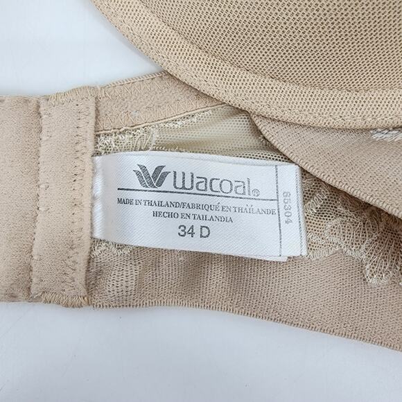 Wacoal Intrigue Contour Demi Strapless Lace Padded Underwire Bra Size 34D - Picture 2 of 4
